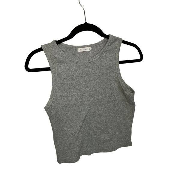 Grey Ribbed Cropped Tank – Size L - Picture 1 of 3